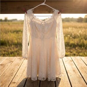 Double Crazy Off-Shoulder Lace Dress